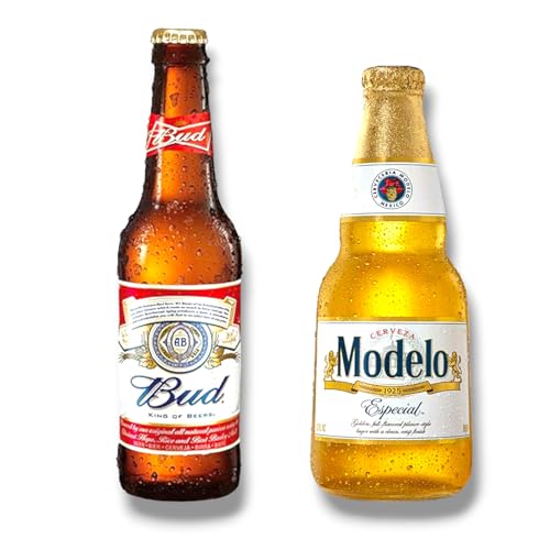 12 x Cerveza Modelo Especial Bier Mexiko 0,35l & 12 x Bud King of Beer Amerika 0,33l- Mixpaket-Inkl. Haus der Biere Berlin Bierdeckel (24 Flaschen) von Bier