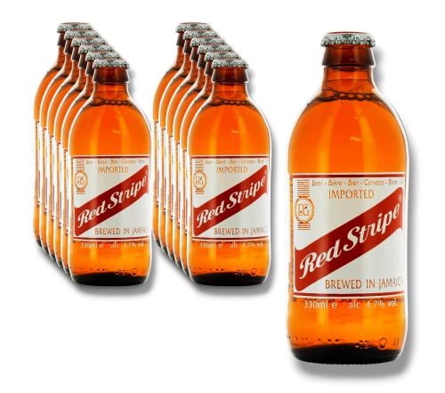 12 x Red Stripe Lager Bier - Erfrischendes Lager aus Jamaika mit 4,7% Vol. von Bier