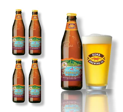 4 x Flaschen Kona Hanalai IPA inklusive Glas - Bier aus Hawaii von Bier