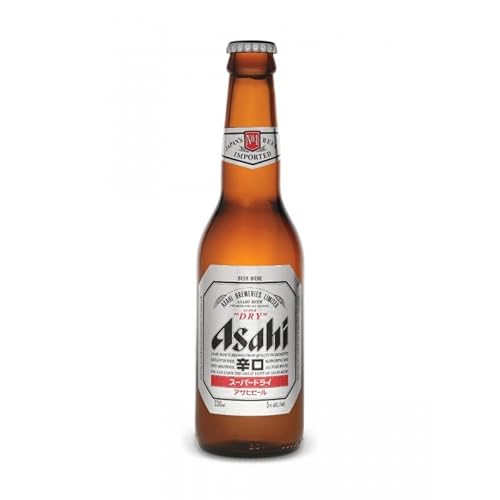 Asahi Super Dry Beer 24 x 0,33l - das beliebte Bier aus Japan mit 5,2% Vol. - Inkl. Original Haus der Biere Berlin Bierdeckel von Bier