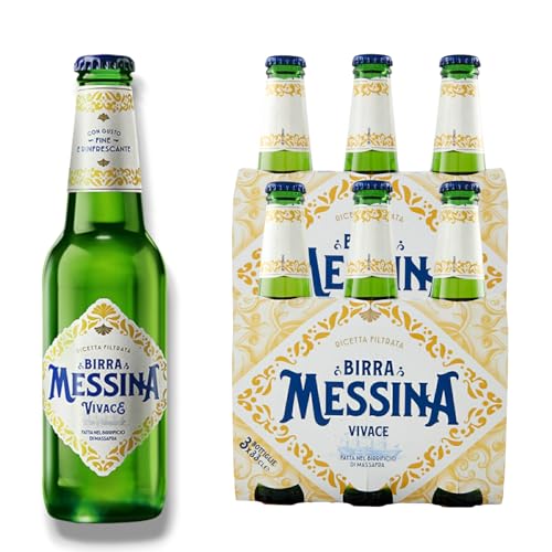 Birra Messina Vivace 6 x 0,33l- gefiltertes Lager aus Italien mit 4,5% Vol. -Inkl. Haus der Biere Berlin Bierdeckel von Bier