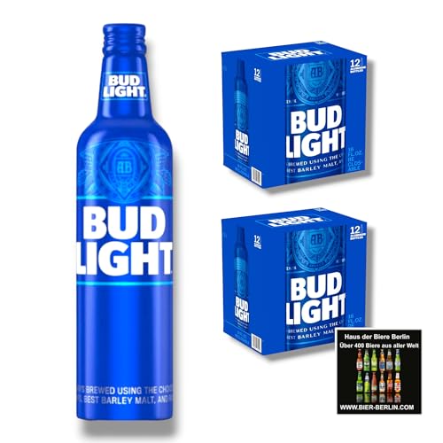 Bud Light Aluflasche 24 x 473ml - Original Import aus den USA - Twist-Off Cap - Anheuser Busch von Bier