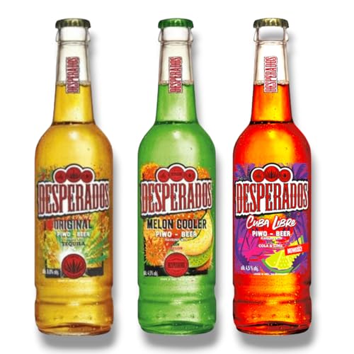 Desperados Mix - Original Tequila, Melon Cooler & Sommersorte Cuba Libre Sondergröße (Insgesamt 24 x 400ml)- Inklusive Haus der Biere Berlin Bierdeckel von Bier