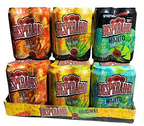 Desperados Mixpaket 8 Dosen Tequila, 8 Dosen Mojito und 8 Dosen RED jede Dose 0,5l von Bier