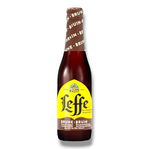 Leffe Brune 24 x 0,33l- Dunkles Abteibier aus Belgien mit 6,5% Vol.- Inkl. Haus der Biere Berlin Bierdeckel von Bier