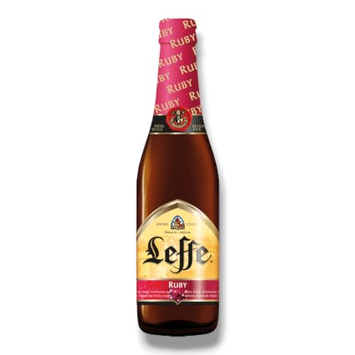 Leffe Ruby 12 x 0,33l - Fruchtbier aus Belgien mit 5,0% Vol.- Inkl. Haus der Biere Berlin Bierdeckel von Bier