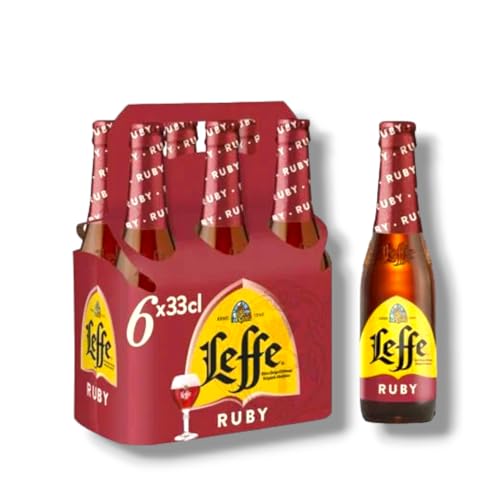 Leffe Ruby 6 x 0,33l - Fruchtbier aus Belgien mit 5,0% Vol.- Inkl. Haus der Biere Berlin Bierdeckel von Bier