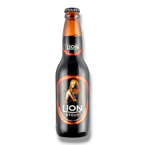 Lion Stout Bier 24 x 0,33l- Dunkles Bier aus Sri Lanka mit 8,8% Vol.- Inklusive Haus der Biere Berlin Bierdeckel (24 Flaschen) von Bier