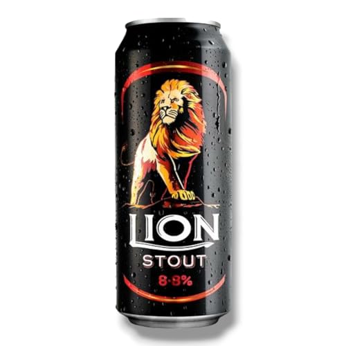 Lion Stout Bier 24 x 0,5l- Dunkles Bier aus Sri Lanka mit 8,8% Vol.- Inklusive Haus der Biere Berlin Bierdeckel (24 Dosen) von Bier