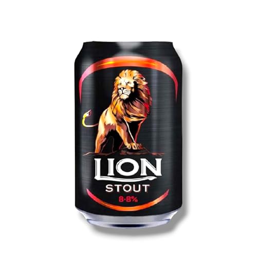 Lion Stout Bier 6 x 0,33l- Dunkles Bier aus Sri Lanka mit 8,8% Vol.- Inklusive Haus der Biere Berlin Bierdeckel (6 Dosen) von Bier