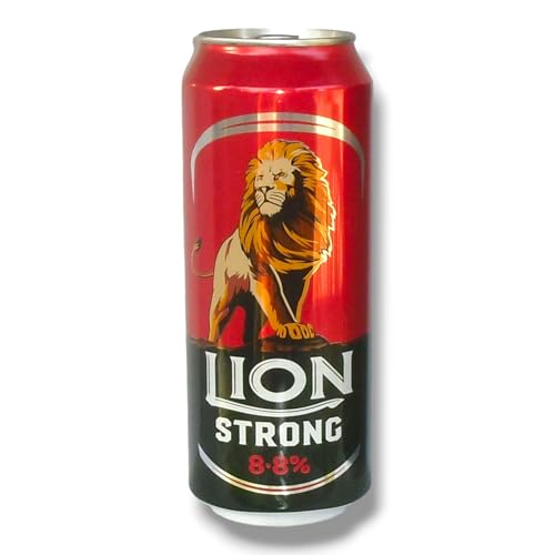 Lion Strong Bier 6 x 0,5l - Starkbier aus Sri Lanka mit 8,8% Vol.- Inklusive Haus der Biere Berlin Bierdeckel (6 Dosen) von Bier