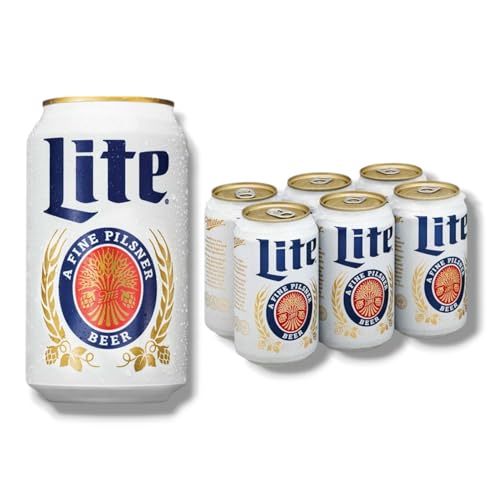 Miller Lite 6 x 355ml- Kalorienreduziertes Leichtbier als amerikanisches Pils mit 4,2% Vol.- Inklusive Haus der Biere Berlin Bierdeckel von Bier