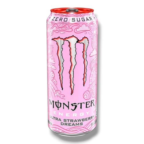 Monster Energy Ultra Strawberry Dreams 12 x 500ml- koffeinhaltiger Energy Drink mit erfrischendem Erdbeer Geschmack - ohne Zucker- inkl. Haus der Biere Berlin Bierdeckel von Bier