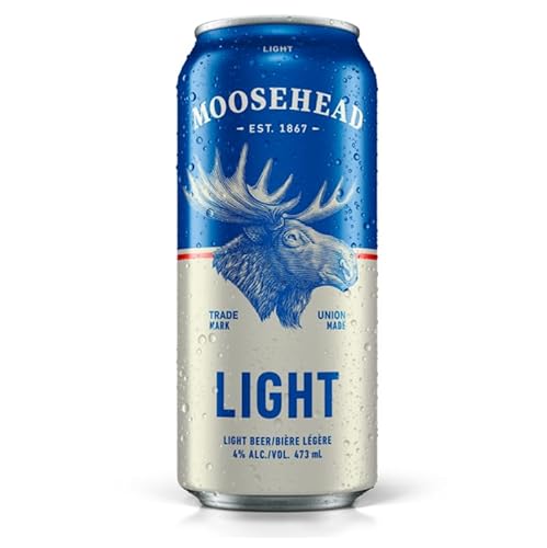Moosehead Light Dose 473ml - Leichtbier aus Kanada mit 4% Vol.(12 Dosen)-Inklusive Haus der Biere Berlin Bierdeckel von Bier