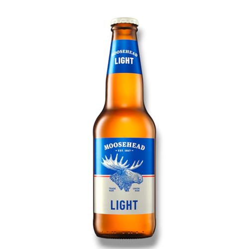 Moosehead Light Flasche 341ml - Leichtbier aus Kanada mit 4% Vol.(12 Flaschen)-Inklusive Haus der Biere Berlin Bierdeckel von Bier