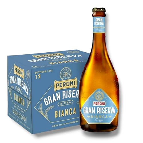 Peroni Gran Riserva Bianca 12 x 500ml - Italienisches Weißbier mit 5,1% Vol.- Inkl. Haus der Biere Berlin Bierdeckel von Bier