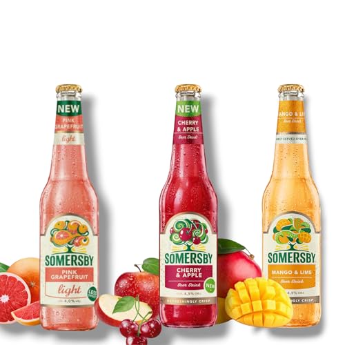 Somersby Bier Mix - Pink Grapefruit Light, Cherry Apple & Mango Lime (Insgesamt 24 Flaschen) von Bier