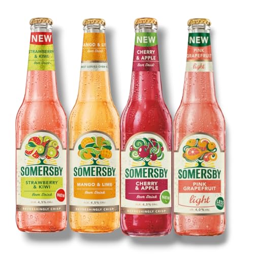 Somersby Mix 0,4l - Je 3 x Strawberry Kiwi - Mango - Cherry Apple & Watermelon (12 Flaschen) von Bier