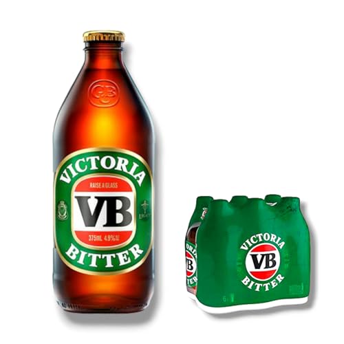 VB Victoria Bitter 6 x 375ml- Australisches Lagerbier mit 4,9% Vol.- Inkl. Haus der Biere Berlin Bierdeckel von Bier