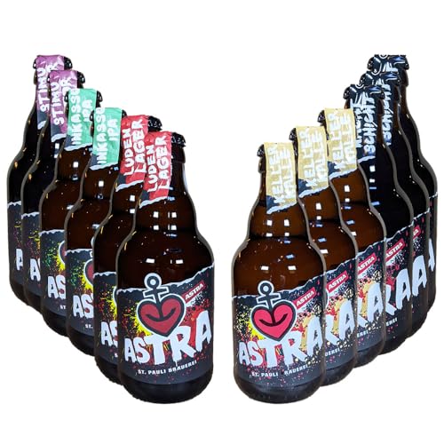 12er ASTRA Bierpaket - Bier aus der bekannten ASTRA St. Pauli Brauerei - Geschenkidee für Bierliebhaberinnen und Bierliebhaber - zu jedem Anlass von BierSelect