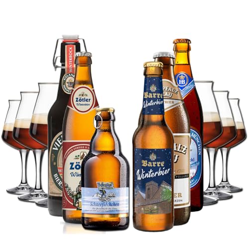 Winterbiere mit 6 Verkostungsgläsern von BierSelect