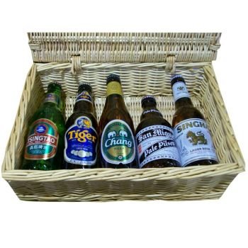 asiafoodland - Bier Geschenkpaket (Präsentkorb) 5 Flaschen 4 Länder von Biere der Welt