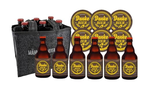 Männerhandtasche | Biertragetasche | Männerhandtasche | Biergeschenke | Männer | Herrentag | Geburtstagsidee | Weihnachten | Ostern | Sixpack (Danke) von Bierundmehr