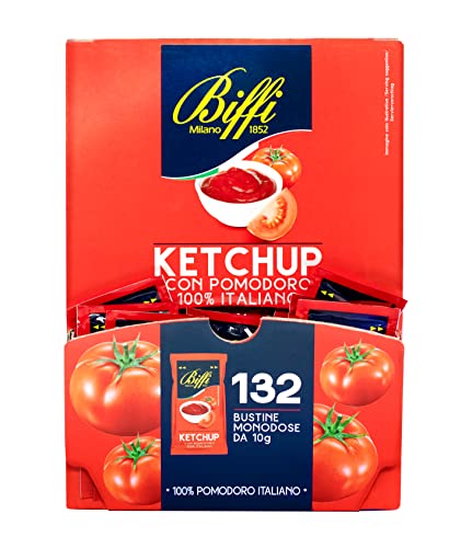 Biffi - Ketchup mit 100% italienischen Tomaten - Portionsgröße - 132 x 10 g-Beutel von Biffi Milano 1852