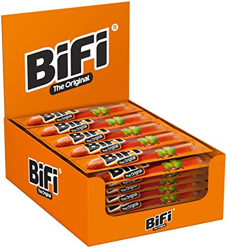 BiFi Original – Herzhafter Salami Fleischsnack – Geräucherte Mini Wurst als Snack to go – 40er Box (40 x 25 g) von Bifi