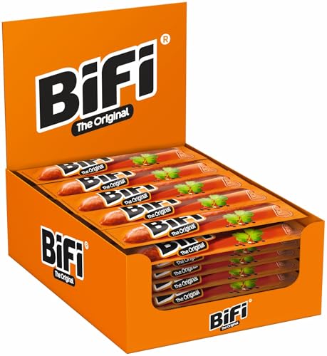 BiFi Original Salami Sticks – 64er Pack (64 x 18.5g) – Wurst Snack To Go - Luftgetrocknet Fleisch & Wurstwaren Paket - Salami mit Pfeffer, Koriander und Knoblauch - Ideale Knabberbox - Wurstpaket von Bifi