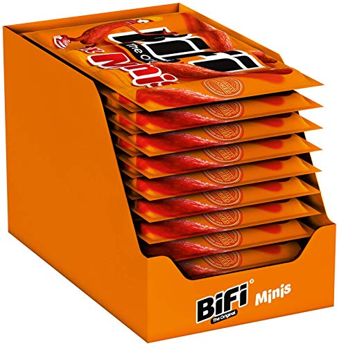 BiFi Original Junior – 20er Pack (20 x 4 x 10g) - Salami Sticks – Original Mini Wurstsnack To Go - Luftgetrocknet- für Unterwegs, im Büro oder beim Sport - mit Pfeffer, Koriander und Knoblauch von Bifi