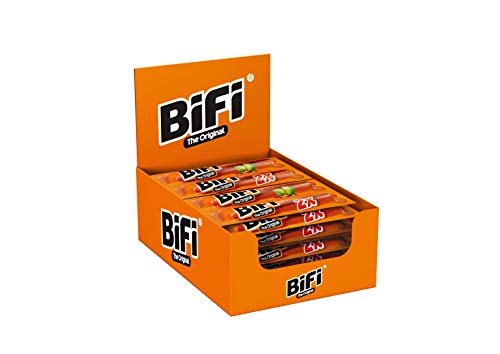 BiFi Original Twinpack – 18er Pack (18 x 2 x 18.5g) – Salami Sticks - Original Wurstsnack To Go - Luftgetrocknet- für Unterwegs, im Büro oder beim Sport - mit Pfeffer, Koriander und Knoblauch von Bifi