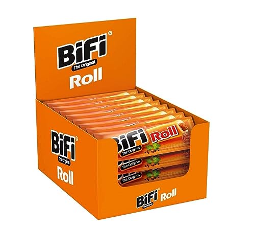 BiFi Roll – 12er Pack (12 x 45 g) – Herzhafter, original Salami Fleischsnack – Snack im Teigmantel von Bifi