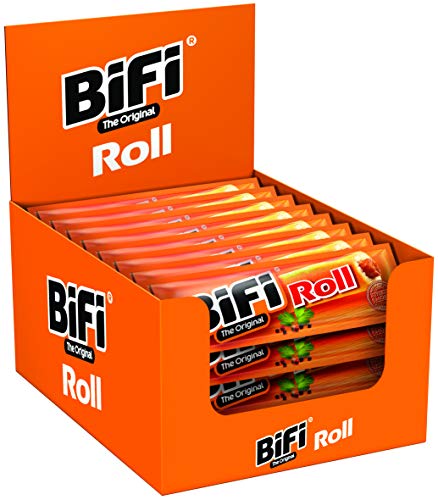 BiFi Roll | 24er Pack (24 x 45g) | Salami Snack in einem lockeren Teig | Original Wurstsnack To Go | ideal für Unterwegs, im Büro oder beim Sport | mit Pfeffer, Koriander und Knoblauch von Bifi