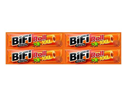 BiFi Roll XXL – 4er Pack (4 x 70 g)– Snack im Teigmantel – Herzhafter, großer Salami Fleischsnack – Snack im Teigmantel von Bifi