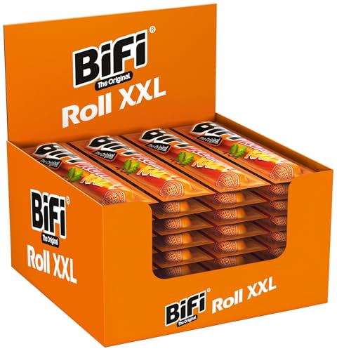 BiFi Roll XXL – 12er Pack (12 x 70g) – Salami Snack in einem lockeren Teig – Original Wurstsnack To Go - für Unterwegs, im Büro oder beim Sport - mit Pfeffer, Koriander und Knoblauch von Bifi