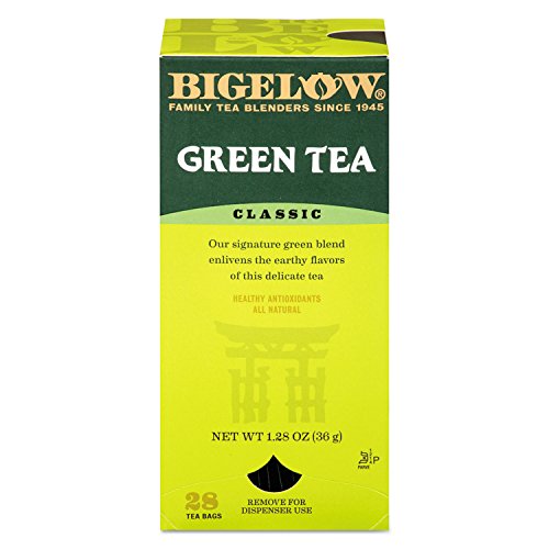 Bigelow Classic Green Tea 28 Stück Box (1 Stück) Premium Beutel Green Tea Bright Antioxidantien Rich All Natural Medium Coffein Tee in einzeln verpackten Beuteln von Bigelow Tea