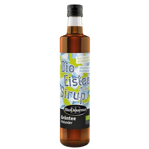 BioGourmet Bio Eistee Sirup Grüntee-Holunder 1 x 500ml Flasche von BioGourmet