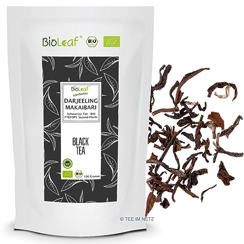 BioLeaf® Schwarzer Tee Darjeeling Makaibari TGFOP1 Second Flush - BIO (100 Gramm) von BioLeaf