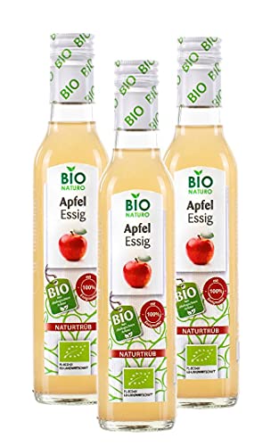 Apfelessig mit der Essig-Mutter, Unpasteurisiert, Organic, BioNaturo, 3er Pack (3x250ml) von BioNaturo