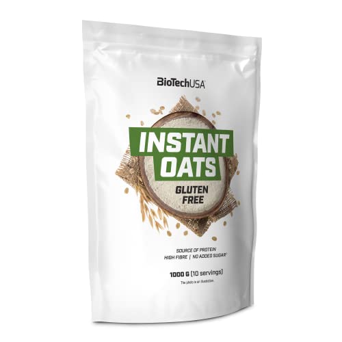 BioTechUSA Instant Oats Gluten Free, glutenfreier aromatisiertes Haferbrei, reich an Ballaststoffen, Proteinquelle, ohne Konservierungsstoffe, 1 kg, Schokolade von BioTechUSA