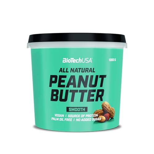 BioTechUSA Peanut Butter | Natürliche vegane Eiweißquelle | Glutenfrei, ballaststoffreich, Palmöl-frei, 1000 g, Smooth von BioTechUSA