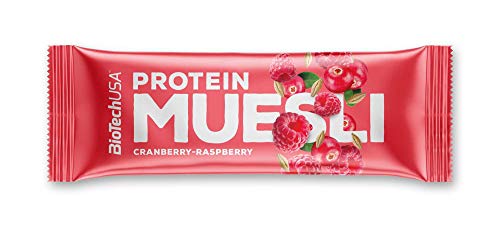 Protein Muesli Himbeere 28 * 30 g Display Müsli mit hohem Eiweß Gehalt von BioTechUSA