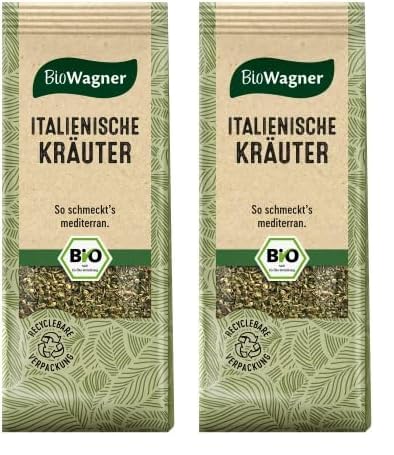 BioWagner - Bio Italienische Kräuter | mediterrane Kräuternote für Tomatensaucen, Antipasta oder Fleischgerichte | naturbelassene Bio-Zutaten | recyclebare Verpackung | 10 g (Packung mit 2) von BioWagner