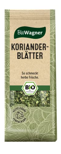 BioWagner - Bio Korianderblätter | herbe Kräuternote für Suppen, Salate und Saucen | naturbelassene Bio-Zutaten | recyclebare Verpackung | 10 g von BioWagner