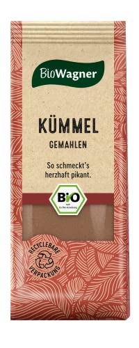 BioWagner - Bio Kümmel gemahlen | passt zu deftigen Gerichten | naturbelassene Bio-Zutaten | recyclebare Verpackung | 40 g von BioWagner