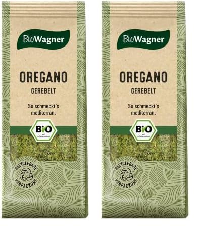 BioWagner - Bio Oregano gerebelt | mediterrane Note für Pizza, Pasta oder Fleischgerichte | naturbelassene Bio-Zutaten | recyclebare Verpackung | 10 g (Packung mit 2) von BioWagner