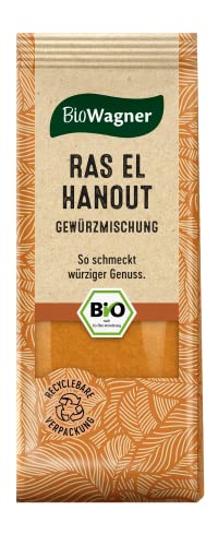 BioWagner - Bio Ras el Hanout, Gewürzmischung für orientalische und arabische Gerichte, ideal für Couscous, Tajine oder Hummus, naturbelassene Bio-Zutaten, recyclebare Verpackung, 50 g von BioWagner