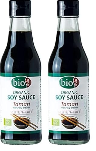 BIOASIA Bio Tamari Sojasauce, natürlich gebraut ohne Zusatzstoffe, glutenfrei (1 x 250 ml) (Packung mit 2) von Bioasia