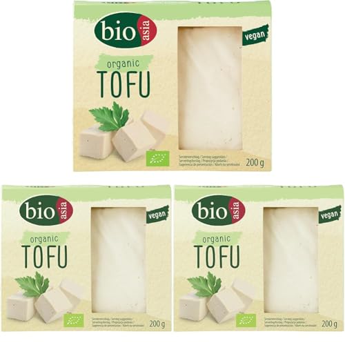 Bioasia Bio Tofu – Neutraler Bio Tofu – Von Natur aus vegan und glutenfrei – 1 x 200 g (Packung mit 3) von Bioasia